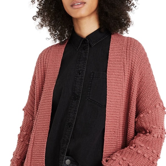 madewell bobble cardigan sweet dahlia